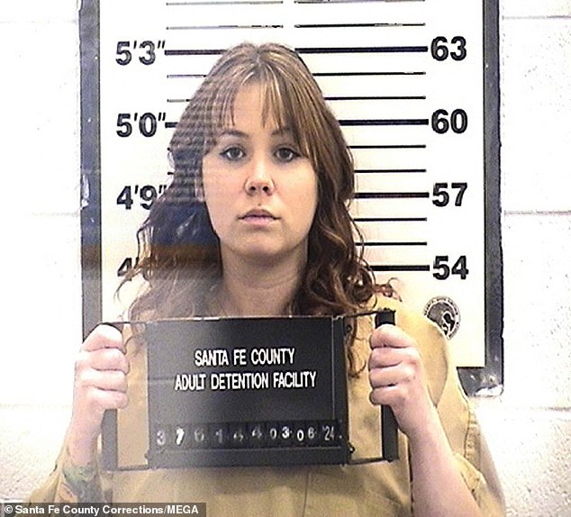 Film set gunsmith Hannah Gutierrez-Reed poses for a mugshot after being found guilty of involuntary manslaughter.