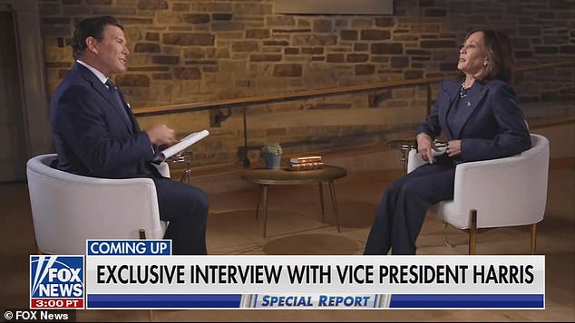 Baldwin and Rudolph were parodying the vice president's Fox News interview that aired earlier this week (pictured).