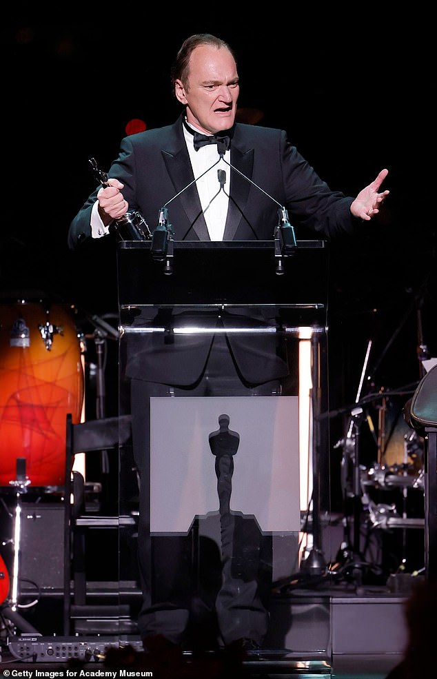 During the ceremony, Tarantino was honored with the Luminaria Award, which is an artist whose 