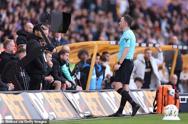 Referee Chris Kavanagh (pictured) checked the goal for a possible offside before going ahead with his original decision.