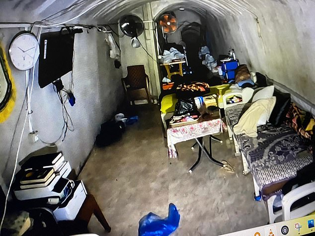 These are the disturbing images that show Hamas leader Yahya Sinwar cruelly hiding in relative comfort from his underground lair while ordering his terrorist group to carry out the bloodiest massacre Israel has ever suffered.