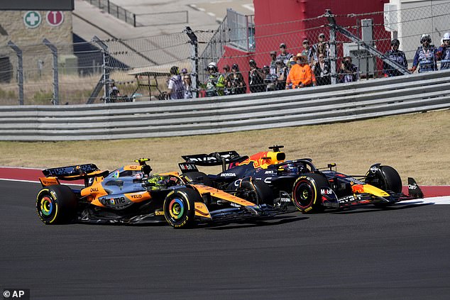 Verstappen (right) and Norris (left) finished Sunday's race third and fourth respectively.