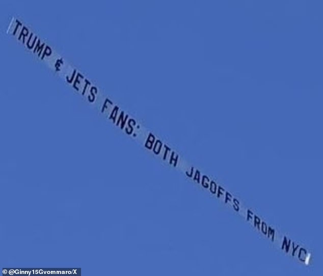 The plane carried a banner that said: 