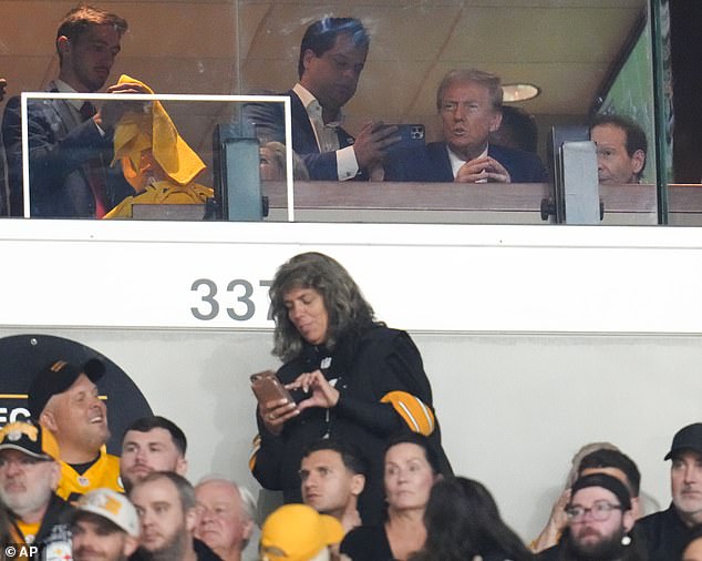 Trump could be seen watching the game intently from a private suite in the stadium.