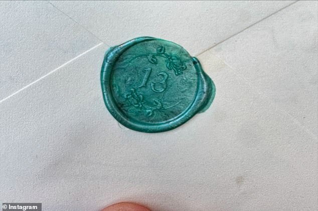 The letter, delivered by Swift's brother, included a green stamp inscribed with the number 13.