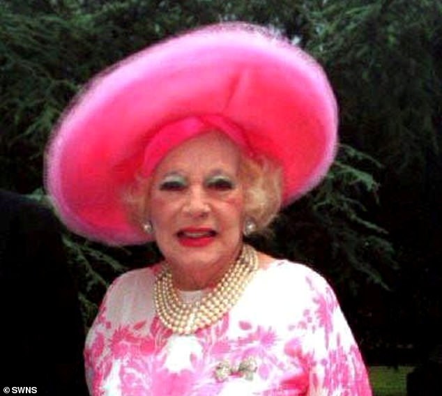 Raine's mother was the romance novelist Barbara Cartland, pictured above.