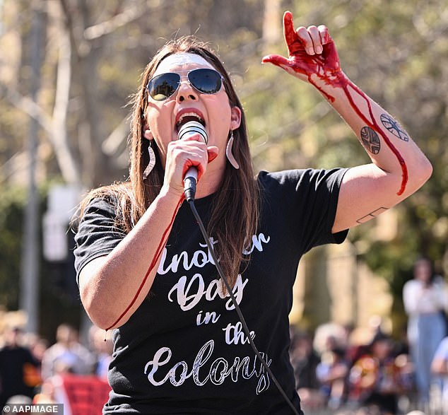 Thorpe (pictured at a protest in 2022) has repeatedly made headlines for his protests and divisive opinions.