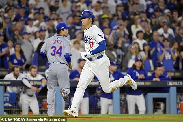 Ohtani hit .364 with two home runs and six RBIs in the National League Championship Series after two hits and two runs in Game 6.