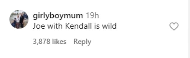 Fans were shocked by the new snap of Joe and Kendall with one tweet: 'Kendall and Joe in a photo wasn't on my 2024 bingo card.'