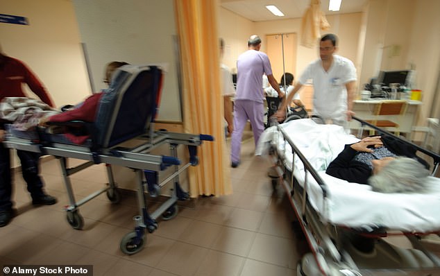 London Ambulances began testing a policy in which ambulance crews did not wait for the hospital to be ready to receive a new patient, but instead notified a nurse that after 45 minutes they would leave. In these cases, patients were left on carts in the hallways and in the emergency waiting rooms to be treated (archive image)