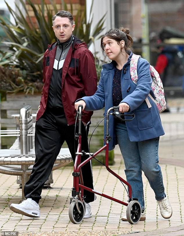 Rosie was spotted with her co-star Ryan McParland, who plays Ewen, as the pair filmed scenes in Manchester.