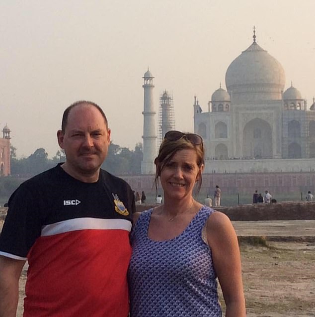 Both families have been devastated by the fallout from the affair (Pictured: Geoff and Sarah Brown in India)