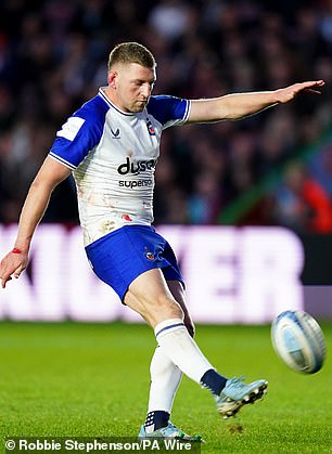 Finn Russell makes a conversion during their Premiership match at Twickenham last weekend