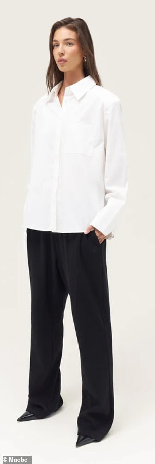 The £65 'All Tied Up Oversized Shirt' is made from 50 per cent cotton and 50 per cent Lyocell, a semi-synthetic fabric.