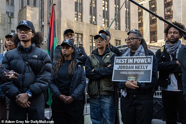 Anti-racism protesters gathered outside the downtown courthouse on Monday.