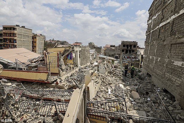 Kenyan and foreign multi-agency disaster response teams were carrying out a search and rescue operation with unconfirmed reports of several people trapped under the rubble.