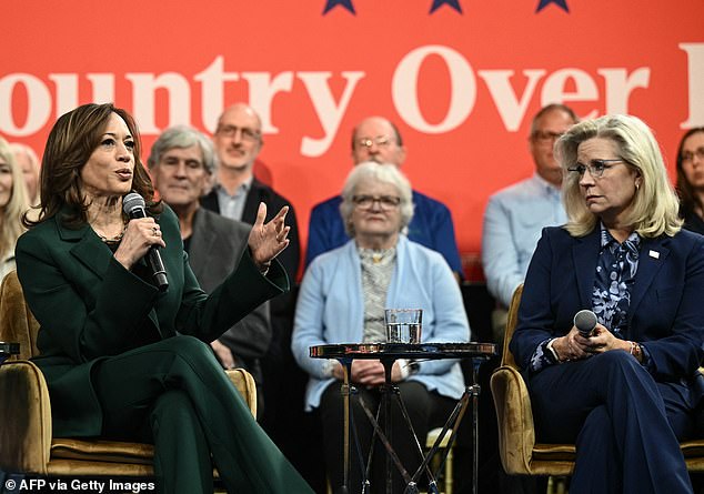 Vice President Kamala Harris spoke in a moderated conversation with former Republican Congresswoman Liz Cheney in Pennsylvania on Monday. Harris and Cheney are holding events in battleground states as the vice president courts moderate Republicans and independents to vote for her in November.