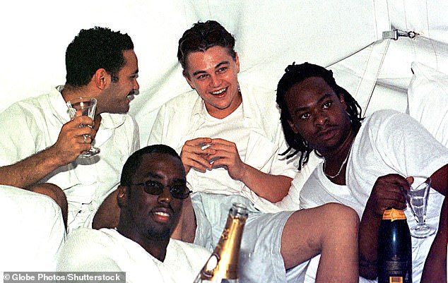 Some of the alleged abuse took place at Diddy's infamous White Parties, where celebrities including Leonardo DiCaprio (pictured at a White Party in 1998) gathered at his Hampton mansion for a night of drinking champagne while hobnobbing with others. celebrities.