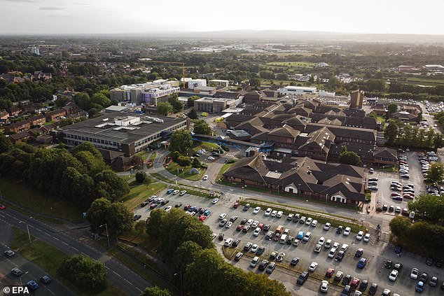 An aerial view of the Countess of Chester hospital. Letby murdered seven babies and attempted to kill seven others during 13 months in hospital.