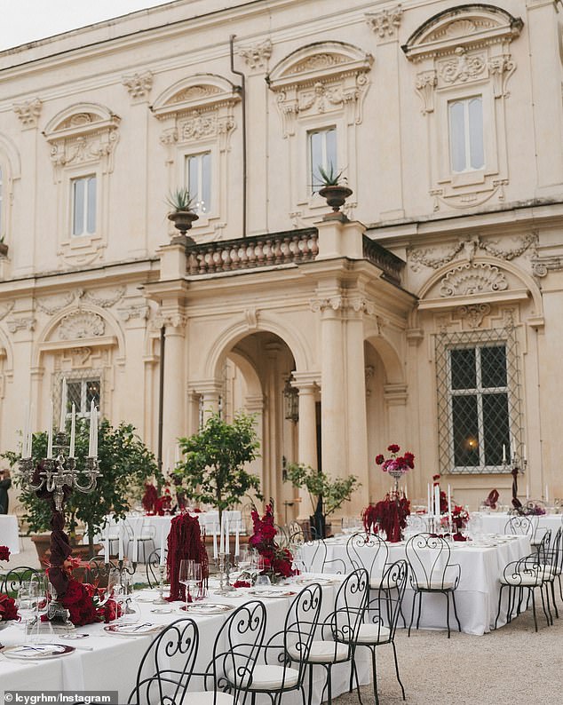 The couple's wedding reception continued the theme of grandeur, with the venue decorated to the nines.