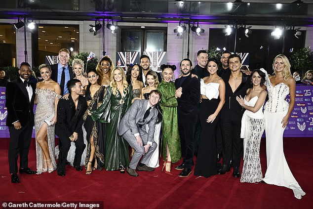 The Strictly cast posed together at the event.