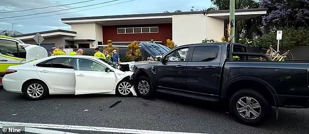 Queensland Police and the NRL Integrity Unit are investigating the alleged incident involving the Broncos' star playmaker, whose car (right) is pictured just after the crash.