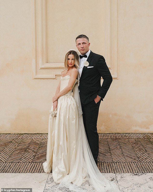 Sam married Lucy in Rome, Italy, on Sunday. They shared the news on Instagram on Monday night along with a carousel of stunning images captured at Villa Aurelia.