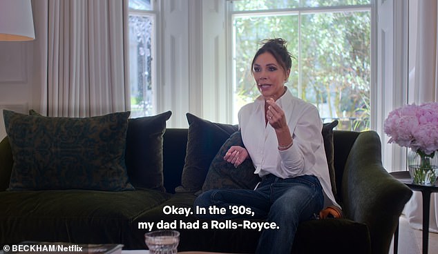 Victoria wore the shirt in the now famous scene where she declared that her father drove her to work in a Rolls Royce despite being 'working class'.