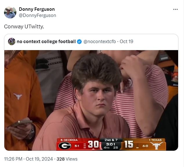 1729563337 36 Social media left stunned as college fan with eye catching appearance