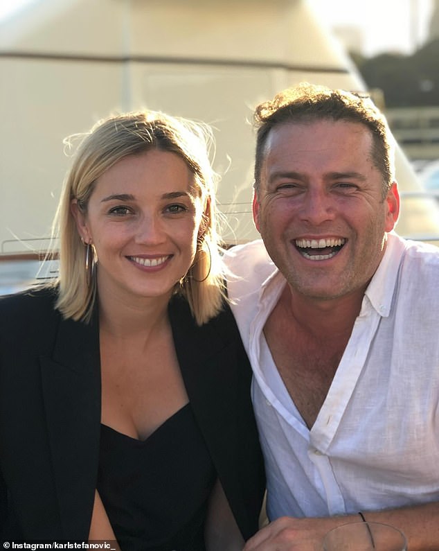 Popular Today show host Karl Stefanovic, pictured with his wife Jasmine, also had his identity stolen and misused by unscrupulous online scammers.