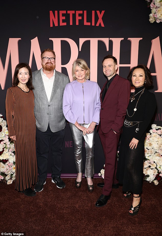 Martha seen posing with Jane Cha Cutler, RJ Cutler, Trevor Smith and Alina Cho