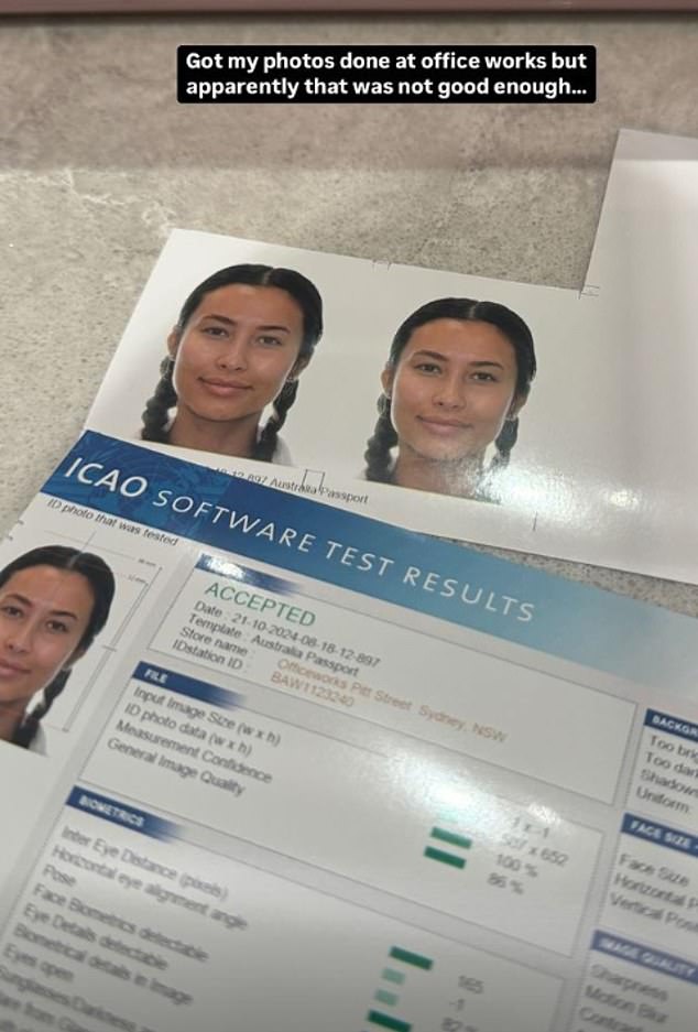 Evelyn then visited an Officeworks store and had new passport photos taken so she could resubmit her paperwork. However, she later revealed that her photos were not approved.