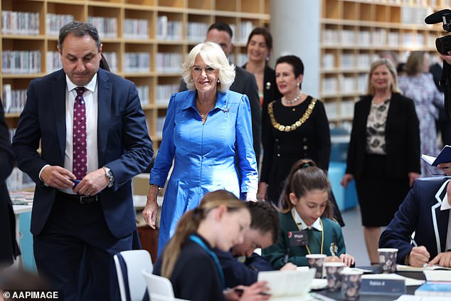 The Queen went to Sydney's Green Square Library to meet Australian creative writing students and renowned authors