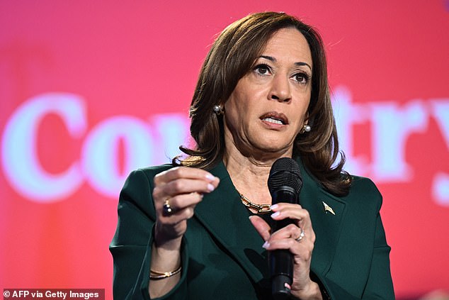 Vice President Harris said she has seen Republicans quietly approaching Cheney, not in public, and thanking her for speaking out.