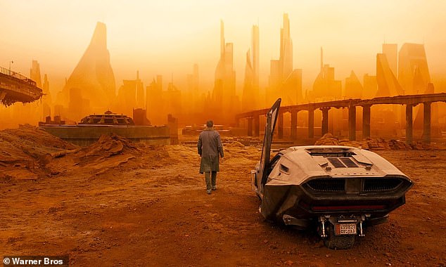 Alcom Entertainment, the makers of Blade Runner 2049, say they had specifically declined a request to use footage from the film (pictured) earlier in the day. Telsa accused of using AI-generated images for 'false endorsement'