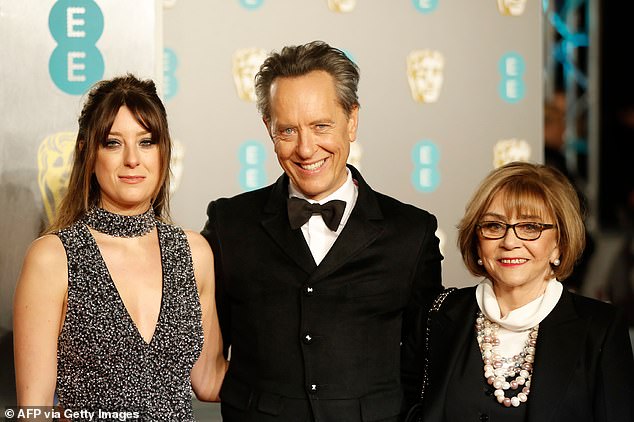 Their close-knit family often attended events together, such as the Baftas here in 2019 with Olivia, Richard and Joan.