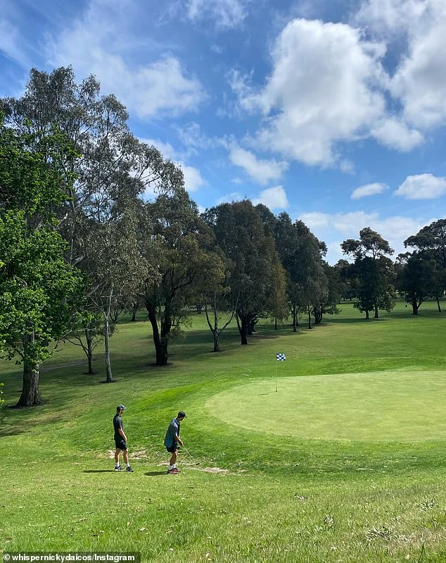 Nick also enjoyed a bit of golf.