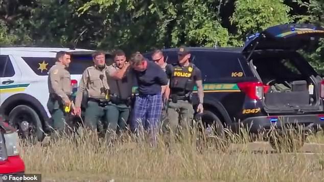 Hopper (pictured in pajama pants) was arrested after flipping his car during a chase and was seen sporting a black eye in court.