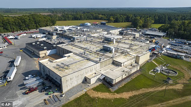 Pictured above is the Boar's Head factory, where reports show there were bugs, mold and liquid dripping from the ceiling and onto pre-prepared food products.