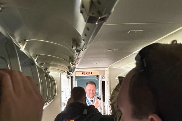 One passenger said the airline had downplayed the severity of the incident and that those on the plane feared they would die (pictured inside the cabin).