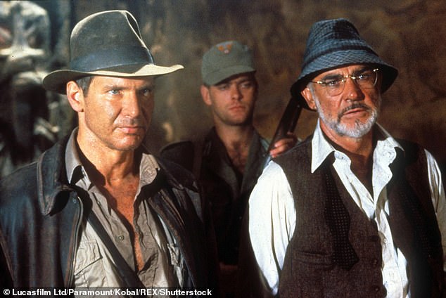 Indiana Jones and his father go hunting for the Holy Grail in the movie 'The Last Crusade'. They end up at Al Khazneh in Petra, Jordan, a massive structure built into the side of a stone face that was built by the Nabataeans.