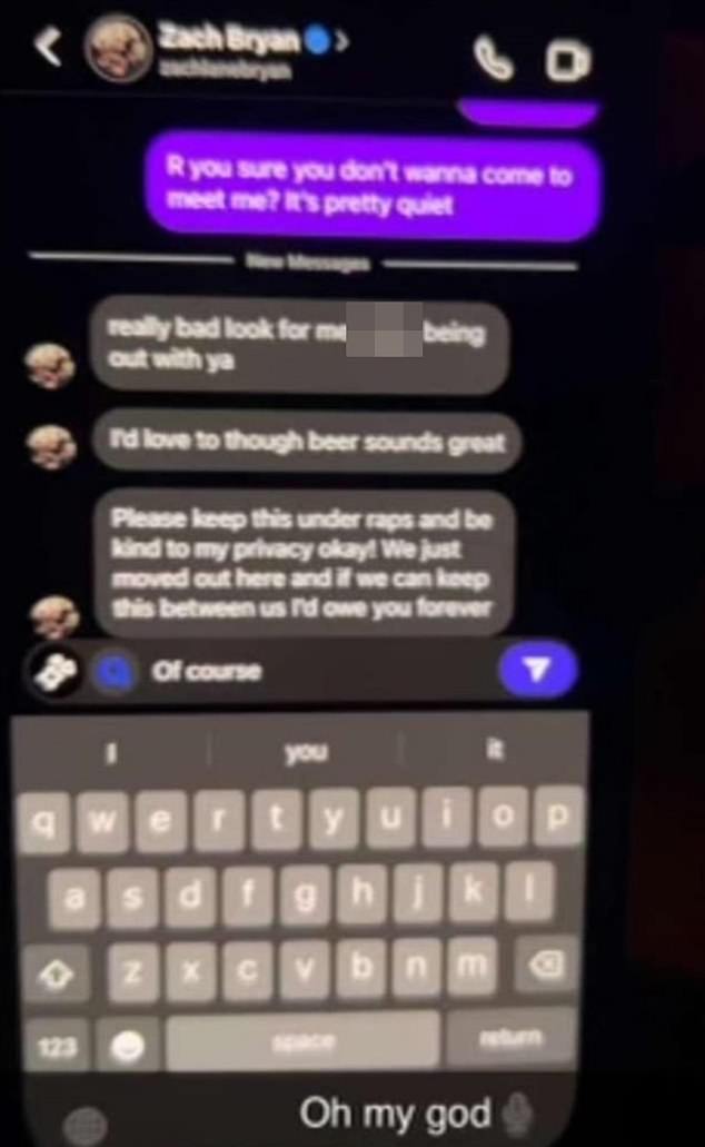 In a now-deleted post, an X user shared alleged private direct messages between Zach and a mystery woman. It is unclear when the messages occurred or who he was speaking to.