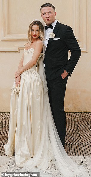 Sam Burgess and his wife Lucy Graham (right) simply shined as they tied the knot in Rome, Italy, on Sunday. shown on the left in 2022 when they started dating