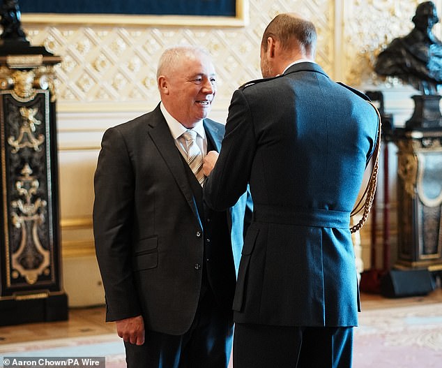 McCoist, left, revealed he had spoken to Prince William when he received his OBE.