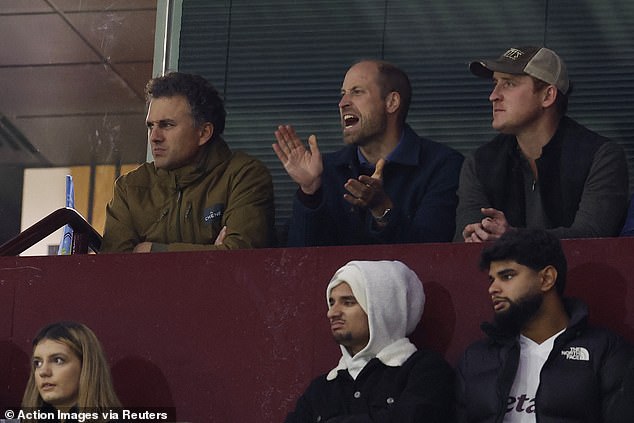 Prince William was present when Aston Villa beat Bayern Munich earlier this month.