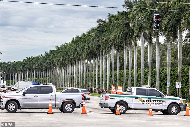 FBI agents search the side of the Trump International Golf Club in West Palm Beach, Florida, in September after what appeared to be an assassination attempt on Donald Trump.