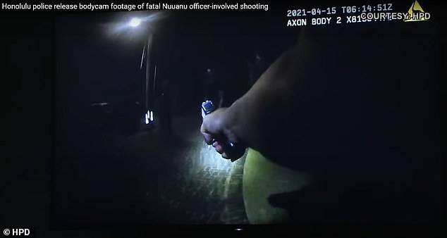 Honolulu police body camera footage shows three shots fired before an officer says 