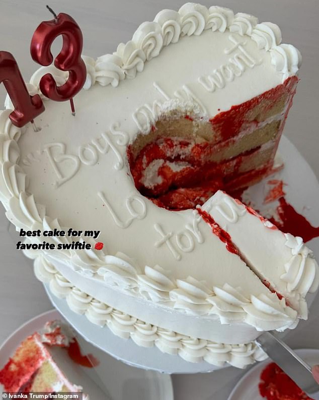 She posted a photo of a heart-shaped birthday cake adorned with lyrics from Swift's Blank Space: 