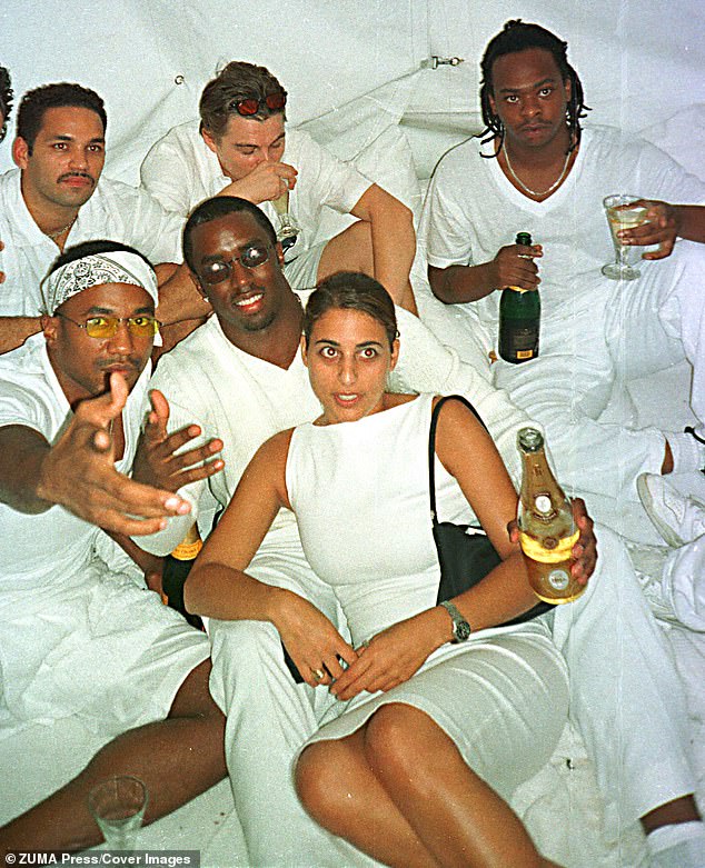 Diddy appears at his 1998 white party in the Hamptons, where he is said to have sexually abused a minor who asked him for advice on breaking into the music business.