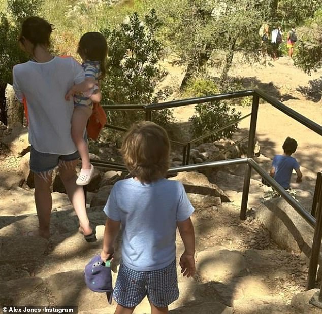 She also gave her followers a glimpse of some of her family activities, sharing a photo of a family walk in the sunshine while holding her three-year-old daughter Annie.